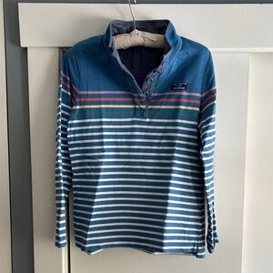 L.L. Bean Multicolor Striped Long Sleeve Rugby Shirt, Size Medium